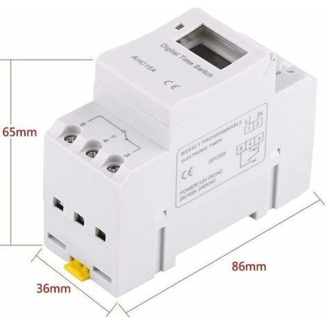 Programmierbarer Wochentimer mit digitaler LCD-Anzeige, 16 Ein-/Ausschaltprogrammen und 220-V-Zeitschalter (1/4)