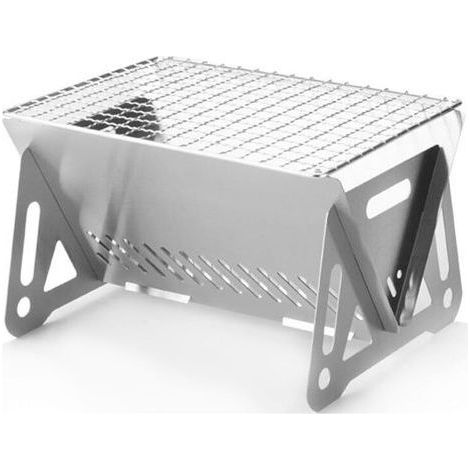 Neuer faltbarer Edelstahlgrill – Holzkohlegrill zum Grillen, für den Heim- und Außenbereich, tragbares Modell – Kleiner Faltgrill (mit Grillrost) (1/5)