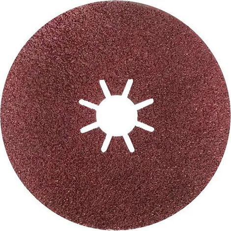 Disco in fibra 125 mm, grana 80, spessore 0,8 mm, foro centrale 22 mm.