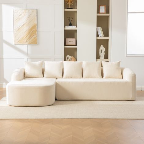 Canapé modulaire compressible en chenille, base antidérapante adaptée aux salons et pièces de la maison luxueux (1/5)