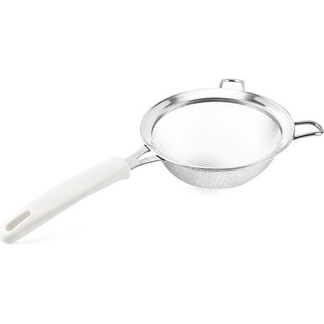 Setaccio per farina in acciaio inox, frusta per uova, setaccio fine per dolci, setaccio per farina con manico, 30145,5 cm (1/5)