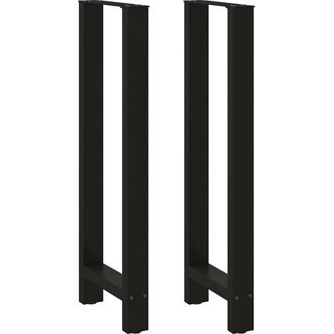 Set di 2 gambe regolabili per tavolo da bar nere 50 x 110 cm design moderno acciaio nero 020057592
