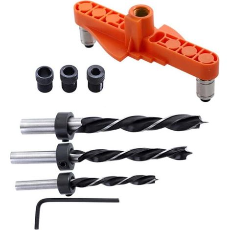 Jeu De Lignes Guides De Forets - Emplacement De Marquage Auxiliaire De Menuiserie À Main Kit De Perçage d'angle Guides Positionneur D'outil Clé Droite Menuiserie Trou