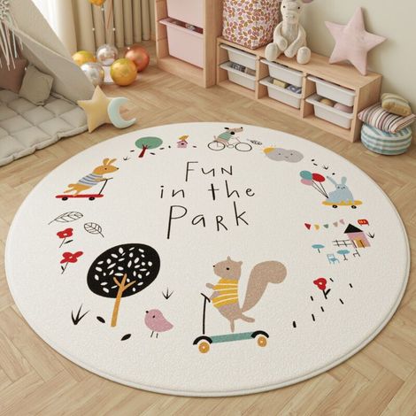 Decor Rug Washable Area Rugs Round Fluffy Large Protective Pads Children's Rugs for Living Room Bedroom Children's Play Mat Baby Nursery Rug 60 cm (1/5)