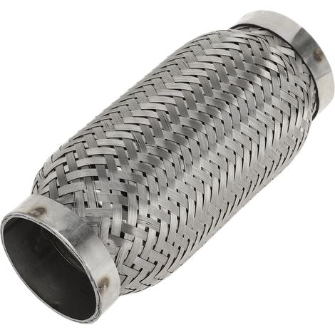 Tuyau D'Échappement Flexible Pour Voiture 2,16 Pouces Tube D'Échappement Tressé Flexible Tuyau Flexible Universel Argenté 1 Pièce (1/5)