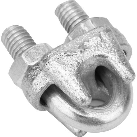 5 Stück Edelstahl-Klemmen, Drahtseilklemmen, Kabelklemmen, silberfarben (M10) (1/5)