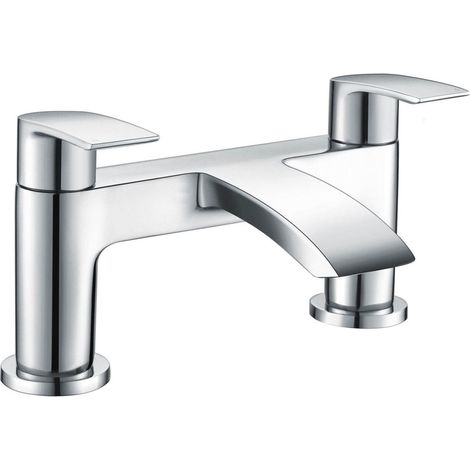 RAK Curve Bath Filler Tap Pillar Mounted - Chrome (1/5)