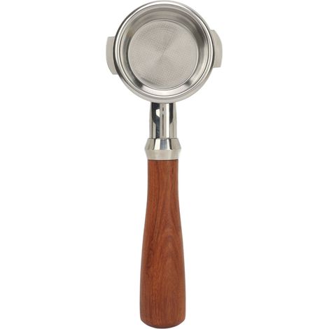 Portafiltre Bottomless 58mm pour Expobar E61 avec Poignée Bois et Filtration Fine