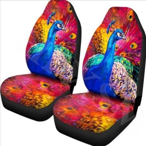 AIDUCHO Couverture De Siège De Voiture,Housses De Siège Universelle Polyester,Motif Paon (1/3)