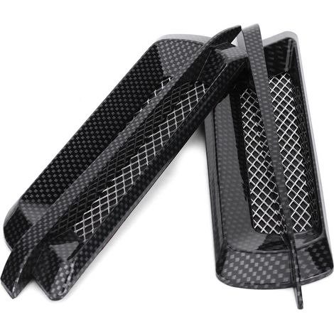 Grille d'aération latérale auto 2 pièces, cache de ventilation en fibre de carbone, sticker décoratif universel pour voiture (1/5)