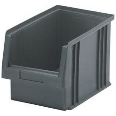 Bacs à bec, empilables, en polypropylène incassable, Taille : 2A, Dimensions 330/297 x 213 x 200 mm, Couleur gris