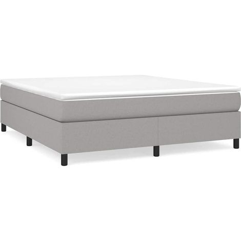 Maison Exclusive - Boxspringbettgestell Hellgrau 160x200 cm Stoff (1/5)