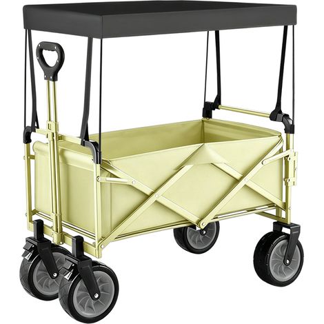 Toit de charrette à bras – Auvent amovible pour chariot de camping – Léger et pliable, protection contre la pluie et le soleil – Accessoires universel pour chariot – noir, 70 × 40 × 47 cm (1/5)