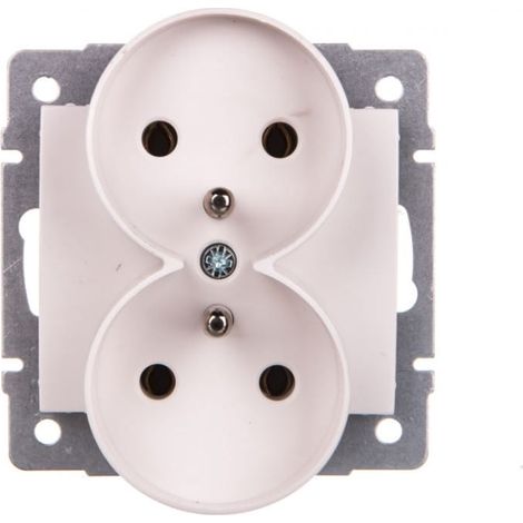 Logi Doppelsteckdose 2x2P+Z Schraube 16A 250V Weiß 25092