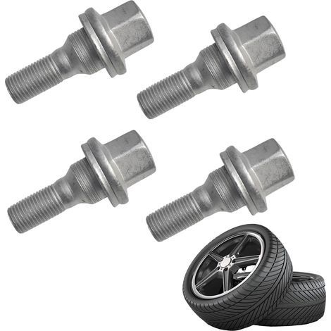 Boulons de Roue en Acier au Carbone,Boulon à Ecrou de Roue Hexagonal,Boulons D'automobile,pour Peugeot 1007 206 207 307 308 406 Citroen C5 C4L 540567 5405.67 Chromage M12 4 Pièces (1/5)