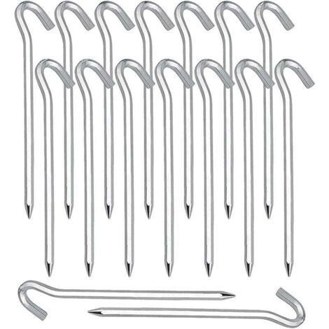 BUNTHAUS PA Heringe, 20 Stück Zeltheringe Erdnägel Haken für Zelthering Camping Gartenarbeit Verzinkter Stahl Silber Zeltheringe (1/4)