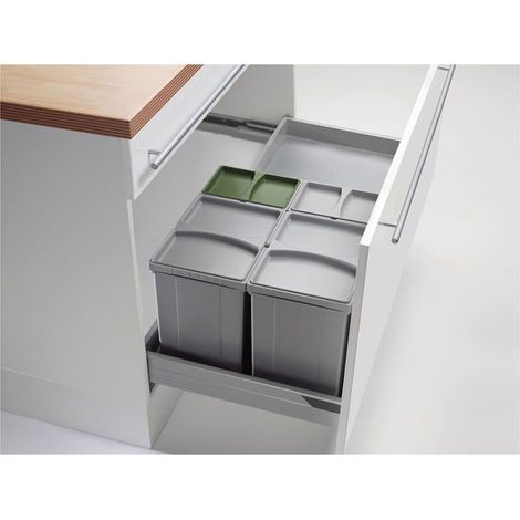 WESCO® Abfallsammler Pullboy Vario 300 S/800-4, alugrau (1/3)