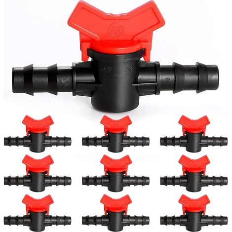 10 Pièces 16mm Vanne Commutation d'Irrigation, Irrigation Pipe Valve Switch, Robinet Jardin en Plastique PE, Robinet Barbelé Double Mâle, pour L'irrigation des Pelouses de Jardin (1/5)