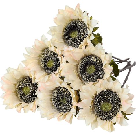 Tournesol Artificiel - Tige Longue 45 cm - Fleur en Soie Réaliste - Pour Centre de Table Décoration Maison Mariage - Lot de 6 (1/5)