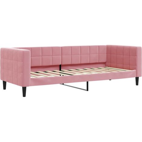 Lit simple，Lit adulte，Lit de repos rose 80x200 cm velours CFW96017 (1/5)