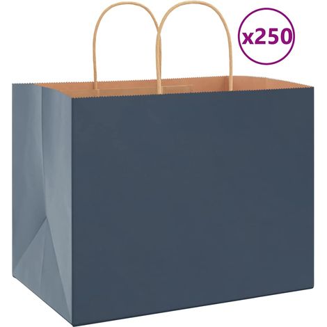 Bolsas de papel con asas 250 uds azul 32x22x24 cm vidaXL