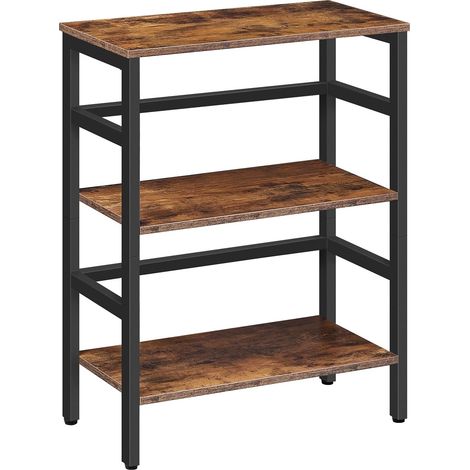 Étagère Échelle, Étagère à Disques, Bibliothèque à 3 Niveaux, Porte-Plante, Table de Téléphone, Gain de Place, Cadre Métallique Stable, Industriel, pour Salon, Chambre, Bureau EBF86CJ01G1 (1/5)