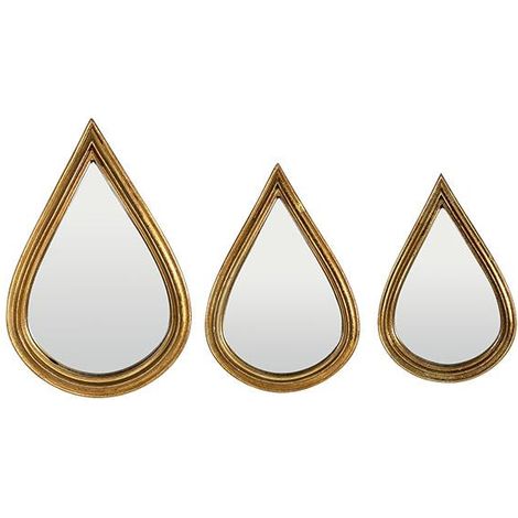 Lot de 3 miroirs gouttes 12, 14 et 16 cm (1/2)
