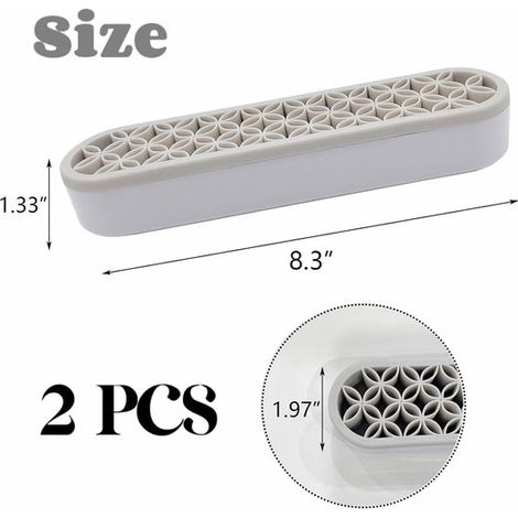 Kosmetikaufbewahrungsbox – Silikon-Make-up-Pinselhalter – Schreibtisch-Organizer – Aufbewahrungsbox für Pinsel und Zubehör – 2-teilig – Grau (1/3)