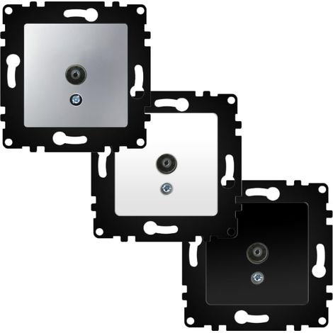 Prise finale TV - module électrique noir mat, dimensions 68 x 68 x 40 mm, idéal pour installations en série