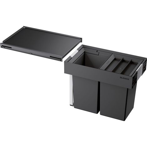 Système de séparation des déchets Aluminium plastique noir 30 cm Unterschrank (1/5)