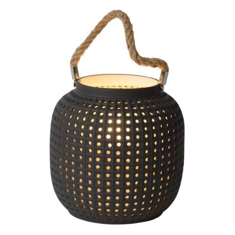 Lampe de table Lucide Safiya grise porcelaine E14 25W