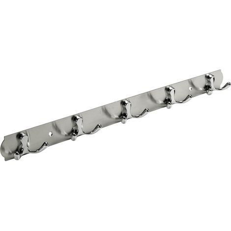 Hettich Garderobenleiste 5 Haken 48,5 x 3,8 x 3,3 cm silber Hakenleiste