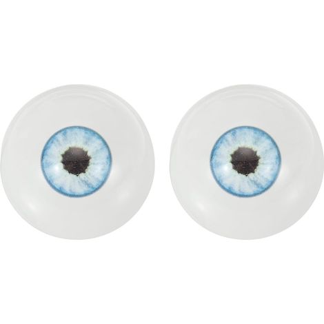 Ein Paar austauschbare Puppenaugen, realistische Acrylaugen, Kunststoff-Halbaugen, 30 mm Sicherheitsaugen, geeignet für Masken, Halloween-Requisiten und Bastelarbeiten (helleisblau).