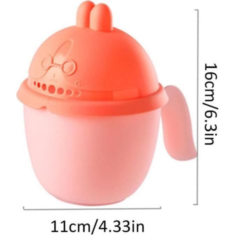 1 Tasse de rinçage, 7 trous d'eau, PP alimentaire, poignée ergonomique, bain tout-petits (1/4)