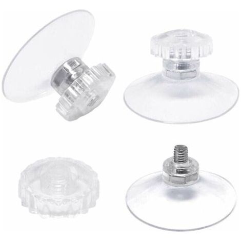 Lot de 30 ventouses transparentes Ø 45 mm – Avec filetage et écrous moletés – Support jusqu'à 2 kg – Pour surfaces lisses et non poreuses (1/5)