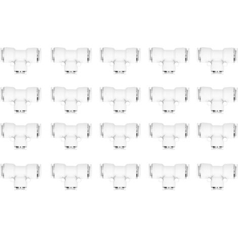 20Pcs Raccord Pneumatique Rapide PBT Plastique 3 Voies Réducteur Té Tube Contrôle PEG12-10 (1/5)