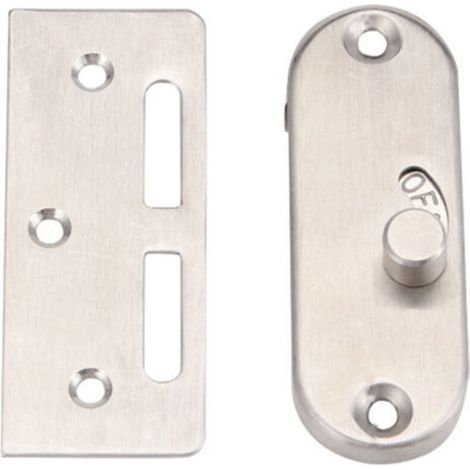 BUNTHAUS CSPARKV Serrure de porte coulissante à droit avec boucle de verrouillage de porte coulissante et verrou de porte de grange (1 paquet d'argent) (1/5)