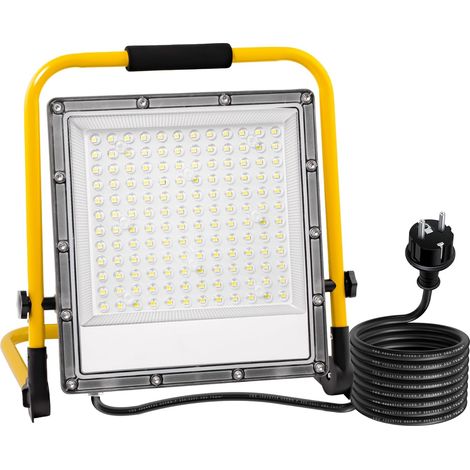 150-W-LED-Arbeitsleuchte, Baustellenleuchte mit 4 m langem VDE-3G-Gummikabel (0,75 mm²), Schutzart IP66 (wasserdicht), 6500 K, 15000 Lumen. Ideal für den Innen- und Außenbereich. (1/5)