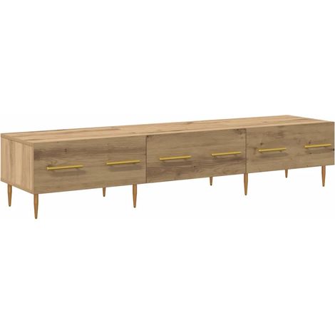 Mueble de TV rectangular moderno de 150 x 36 x 30 cm con práctico espacio de almacenamiento estilo contemporáneo madera de roble hecha a mano 020052770 (1/5)