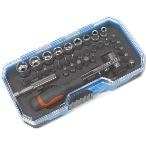 Kit Tournevis Multifonction avec Embouts, Douilles et Clé à Cliquet, Ensemble Outils Manuel pour Bricolage Domestique