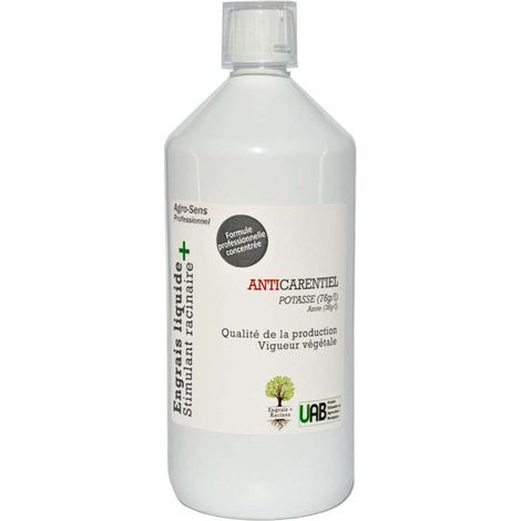 Potasse organique, formule liquide concentrée - Agro Sens - 1 litre (500 litres de préparation) (1/5)