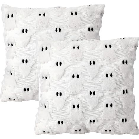 Halloween-Kissenbezug-Set, 2-teilig, 45 x 45 cm, Herbstmotiv Halloween-Geister-Kissenbezüge, Dekokissen mit Geistermotiv (1/5)