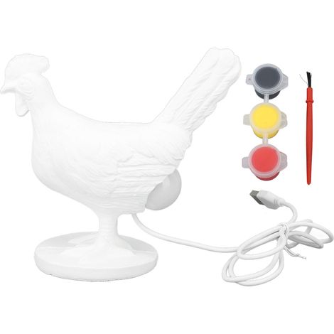 Ortviai Lampe de Bureau en Résine avec Poule et Œuf LED, Éclairage Chaleureux USB, Idéale pour Bureau ou Chevet (1/5)