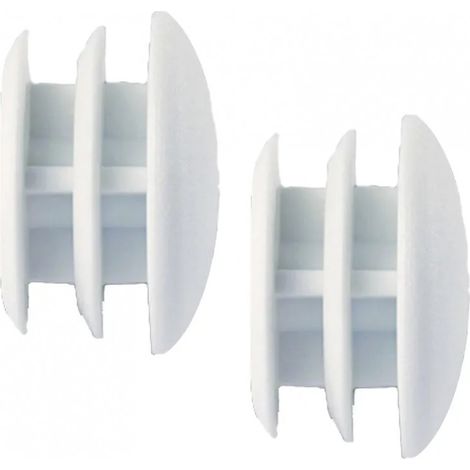 Tapa final para armario de 16 mm de diámetro, 2 piezas, blanco