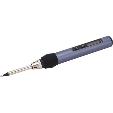 Kit de fer à souder électrique avec affichage numérique, température réglable, chauffage rapide, mini fer à souder DC9‑24V, gris et bleu (1/5)