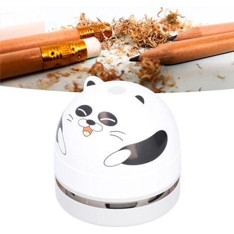 Aspirateur de bureau rechargeable USB design Panda pour enfants Mini aspirateur manuel avec brosse et embout interchangeable ABS, 1200mAh, 208g (1/5)
