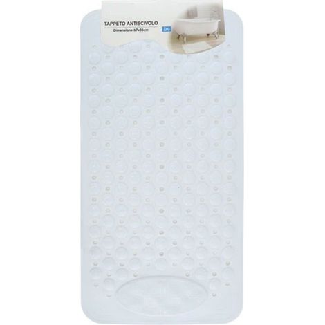 Cleafe - Tappeto Tappetino Antiscivolo Bianco Per Vasca Da Bagno Doccia 67 X 36 Cm 87556 - (1/3)