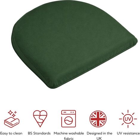 SP D Pad Outdoor Garden Furniture Cushions (Pack of 2) - L40 x W40 x H4 cm - Green