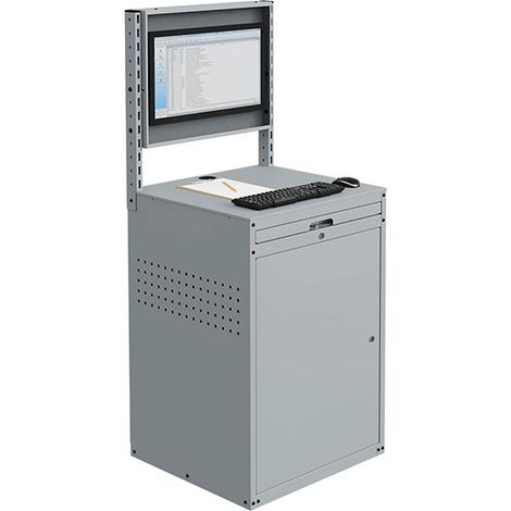 Armadio fisso per computer - Grigio antracite - Schermo inclinabile da 24 pollici - W040010027-GCGC