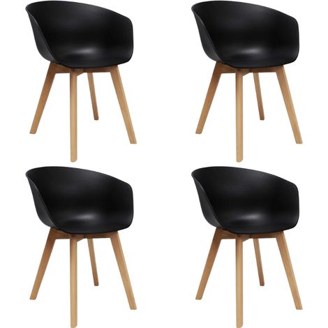 Set mit 4 Esszimmerstühlen Herning skandinavisch Schwarz –